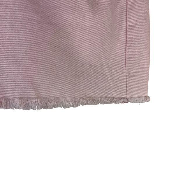 NWT Umgee Pink Ombre Denim Mini Skirt Size Large Gradient Dip Dye Raw Hem Y2 - Picture 9 of 13